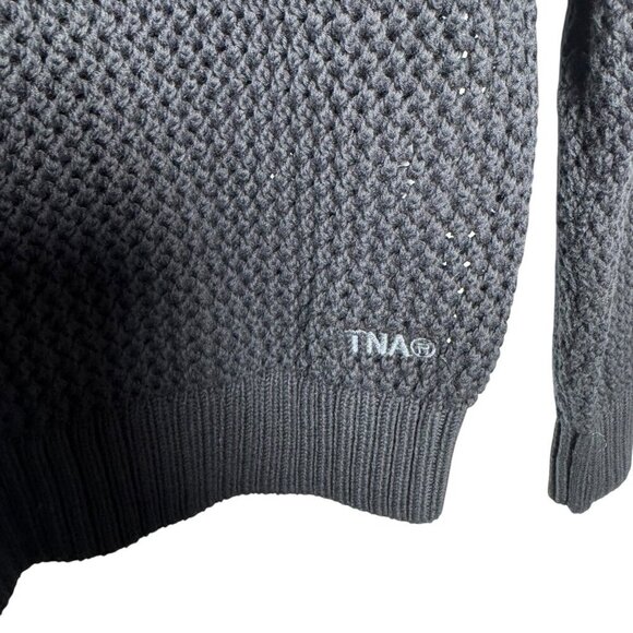 TNA Alameda Sweater Black mesh top womens size XS - Picture 7 of 10